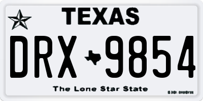 TX license plate DRX9854