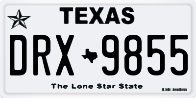 TX license plate DRX9855