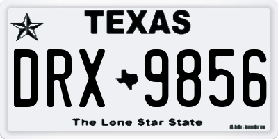 TX license plate DRX9856