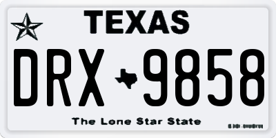 TX license plate DRX9858