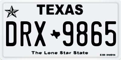 TX license plate DRX9865