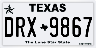 TX license plate DRX9867