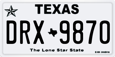 TX license plate DRX9870