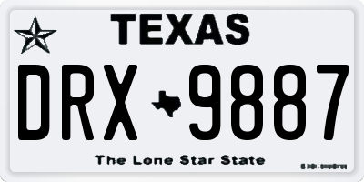 TX license plate DRX9887