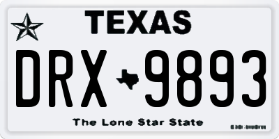 TX license plate DRX9893