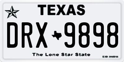 TX license plate DRX9898