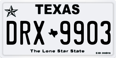 TX license plate DRX9903