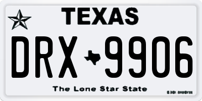 TX license plate DRX9906