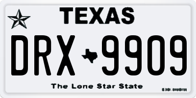 TX license plate DRX9909
