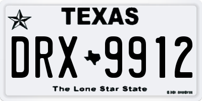 TX license plate DRX9912