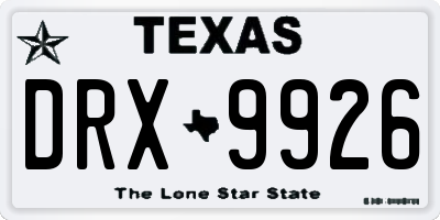 TX license plate DRX9926