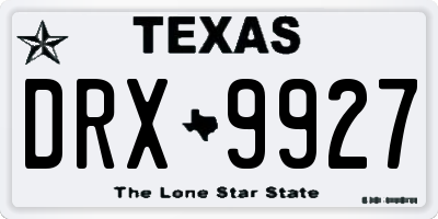 TX license plate DRX9927