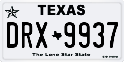 TX license plate DRX9937