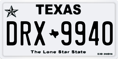 TX license plate DRX9940