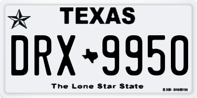 TX license plate DRX9950