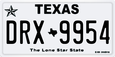 TX license plate DRX9954