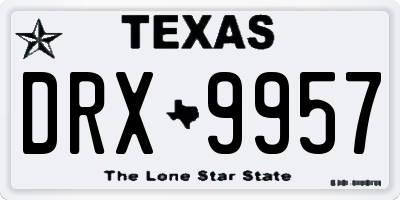 TX license plate DRX9957