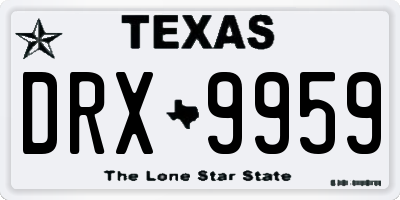 TX license plate DRX9959