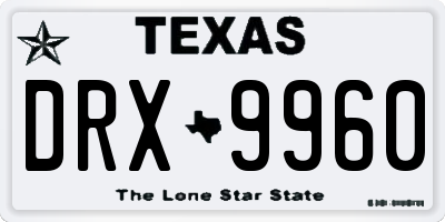 TX license plate DRX9960