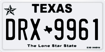 TX license plate DRX9961