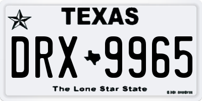 TX license plate DRX9965