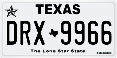 TX license plate DRX9966