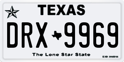 TX license plate DRX9969