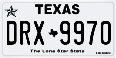 TX license plate DRX9970