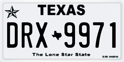 TX license plate DRX9971