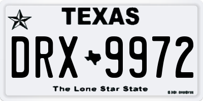 TX license plate DRX9972