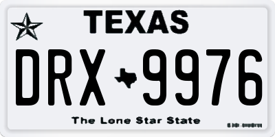 TX license plate DRX9976