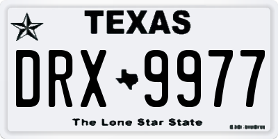TX license plate DRX9977