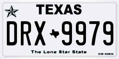 TX license plate DRX9979