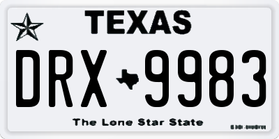 TX license plate DRX9983