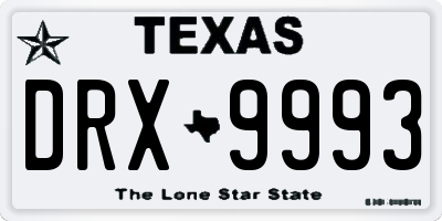 TX license plate DRX9993