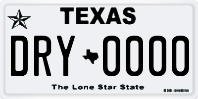 TX license plate DRY0000