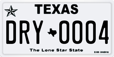 TX license plate DRY0004
