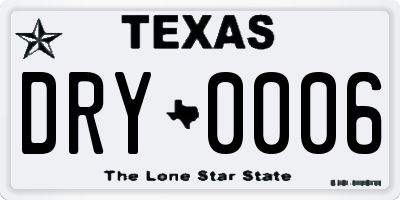 TX license plate DRY0006