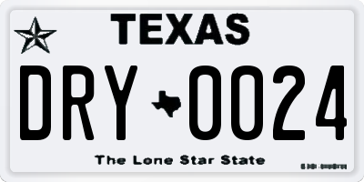 TX license plate DRY0024