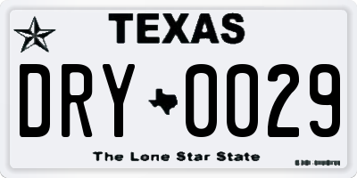 TX license plate DRY0029