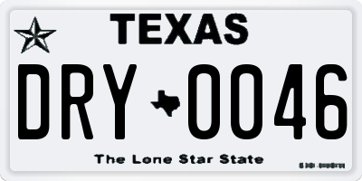 TX license plate DRY0046