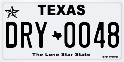 TX license plate DRY0048