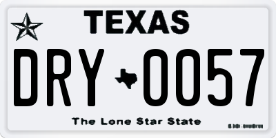 TX license plate DRY0057
