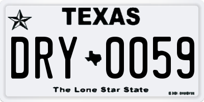 TX license plate DRY0059