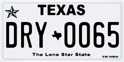 TX license plate DRY0065