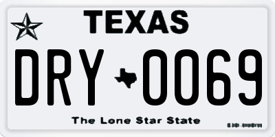 TX license plate DRY0069