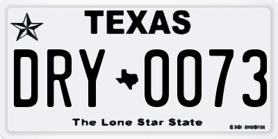 TX license plate DRY0073