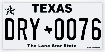 TX license plate DRY0076