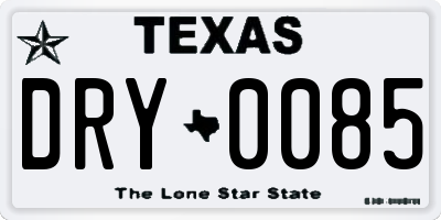 TX license plate DRY0085