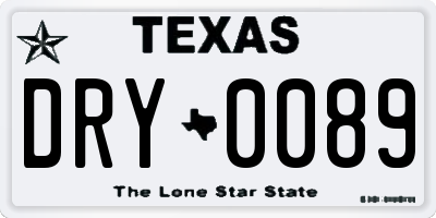 TX license plate DRY0089